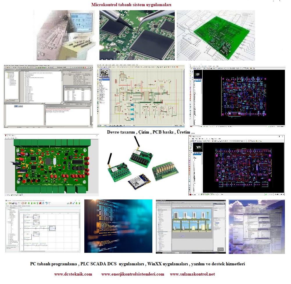 DCS PLC SCADA Mikrokontrol programlama , devre tasarım , yazılım